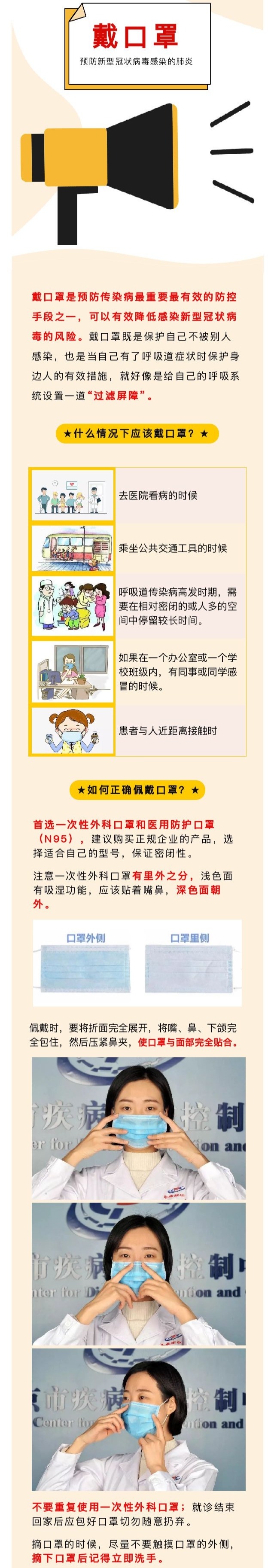 預(yù)防新型冠狀病毒感染的肺炎,，佩戴口罩最重要